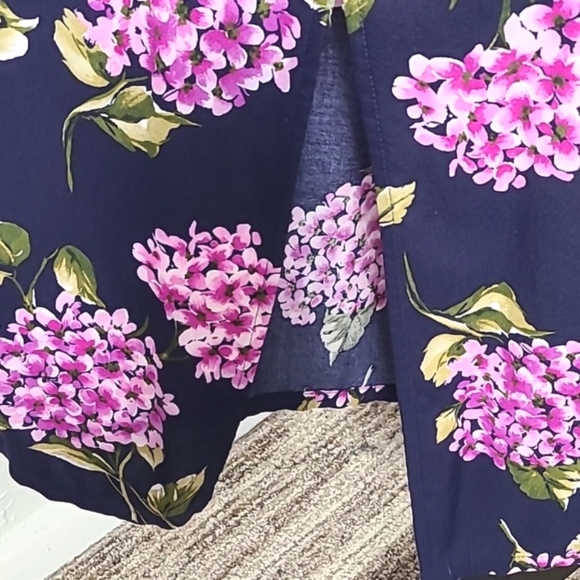 Expressions Sleeveless Maxi- Dress, Navy with Purple Flowers, Size 18 - Picture 5 of 9